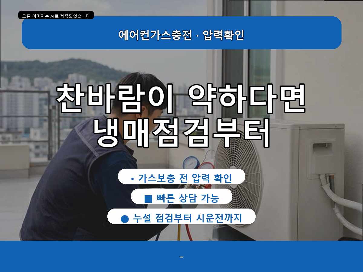 포항시 에어컨가스충전 포항 우복리 토출 온도 확인, 누설 가능성까지 살펴본 과정