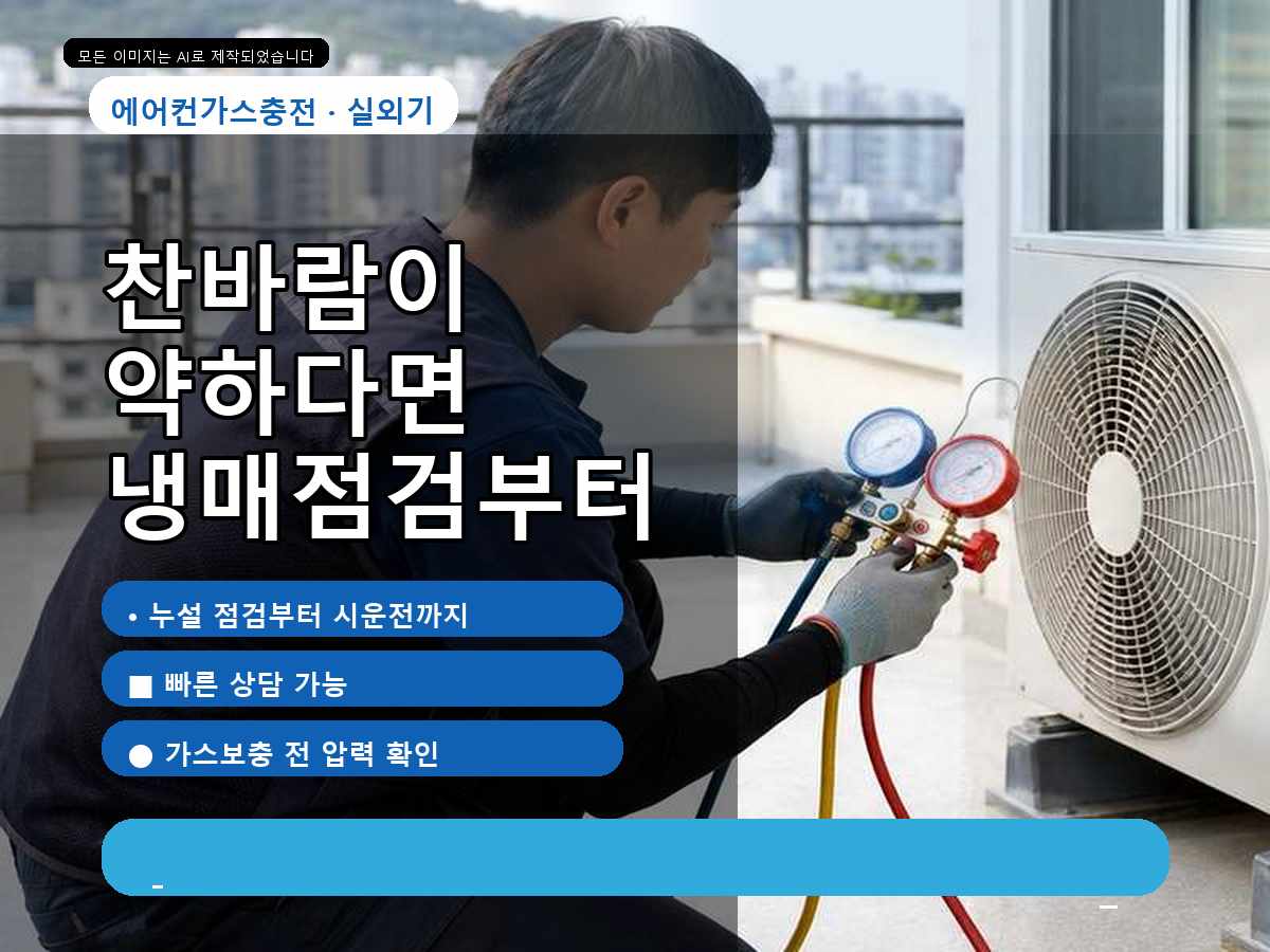 경주시 에어컨가스충전 감포읍, 정속형 에어컨 냉방불량, 원인 확인 순서 안내