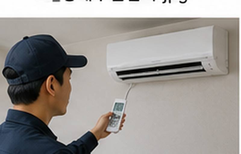 포항시 에어컨가스충전 금곡리 포항 정속형 에어컨 냉매점검 시운전, 보호구를 갖추고 진행한 작업